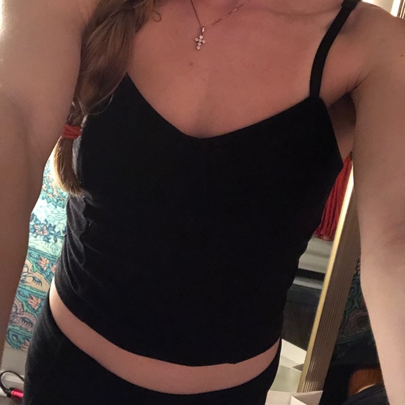 Black crop top tank top - Picture 4 of 4